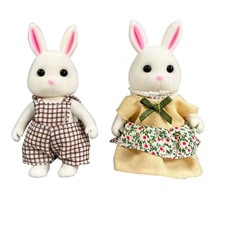 thumbnail image 1 of Familia de animales del bosque 1:12 Muebles para casa de muñecas Mini figura de oso conejo Muñecas de juguete Regalos para niños, 1 of 5