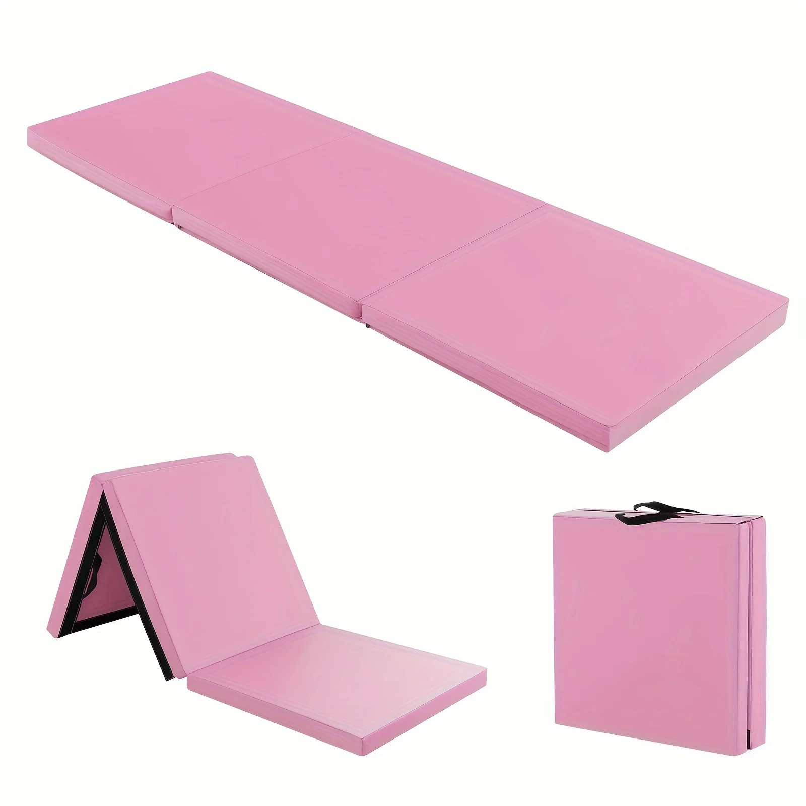 

Tri-Fold Folding Exercise Mat, 6 Ft X 2 Ft Portable Gymnastics Tumbling Mat For Yoga