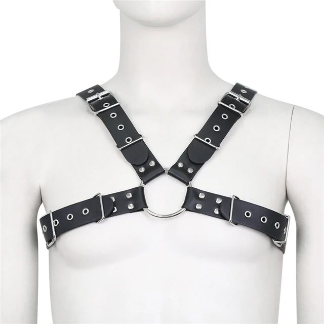 Men's fashion Sexy Adjustable Pu Leather Body Harness Belt Chest Harness  Bondage Costume Fashion Rave Punk Bar Club Wear Accessories