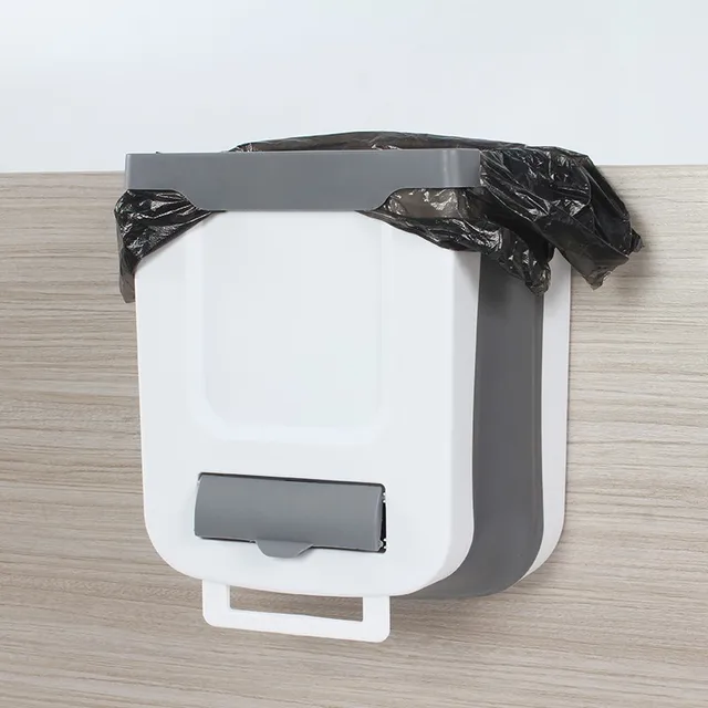 Függő Kuka Szemétkosár Összecsukható Tároló Szemetes Pult Falra Szerelhető Kemping Hordozható Lakókocsi Lakóautó Autó - Image 6