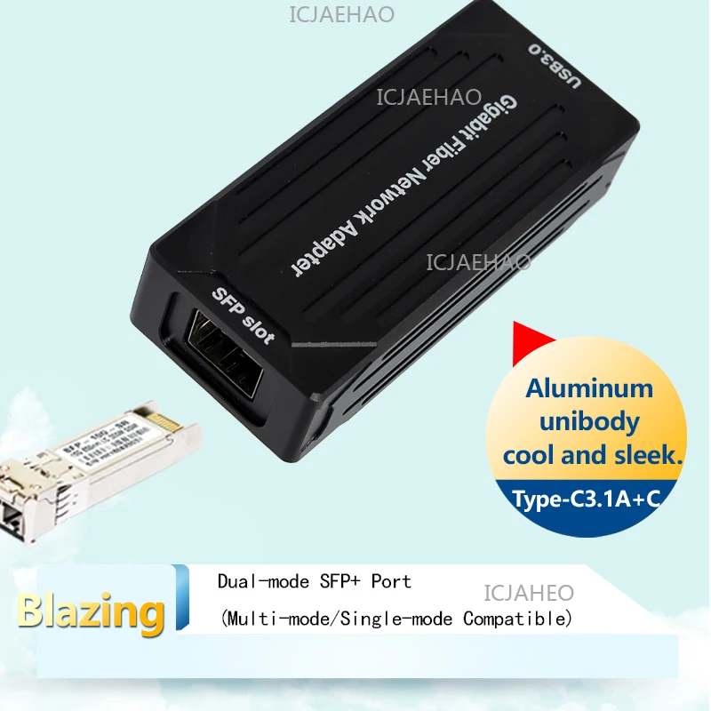 이더넷 어댑터 1000Mbps USB SFP 네트워크 카드(Win 11 PC/노트북용) USB-C RTL8153 칩 변환기 Lan 인터넷 케이블