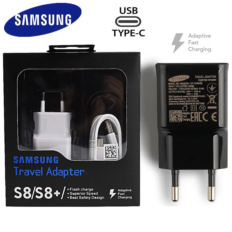 quick charge 2.0 Samsung S10 S9 S8 Plus Fast Charger Power Adapter 9V 1.67A Quick Charge Type C Cable For Galaxy A70 A50 A30 S A31 A51 Note 7 8 9 charger 100w