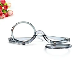Magnifying Makeup Glasses with Flip - Down Rotating Lenses - Stylish Eyewear - +400 (Grey)