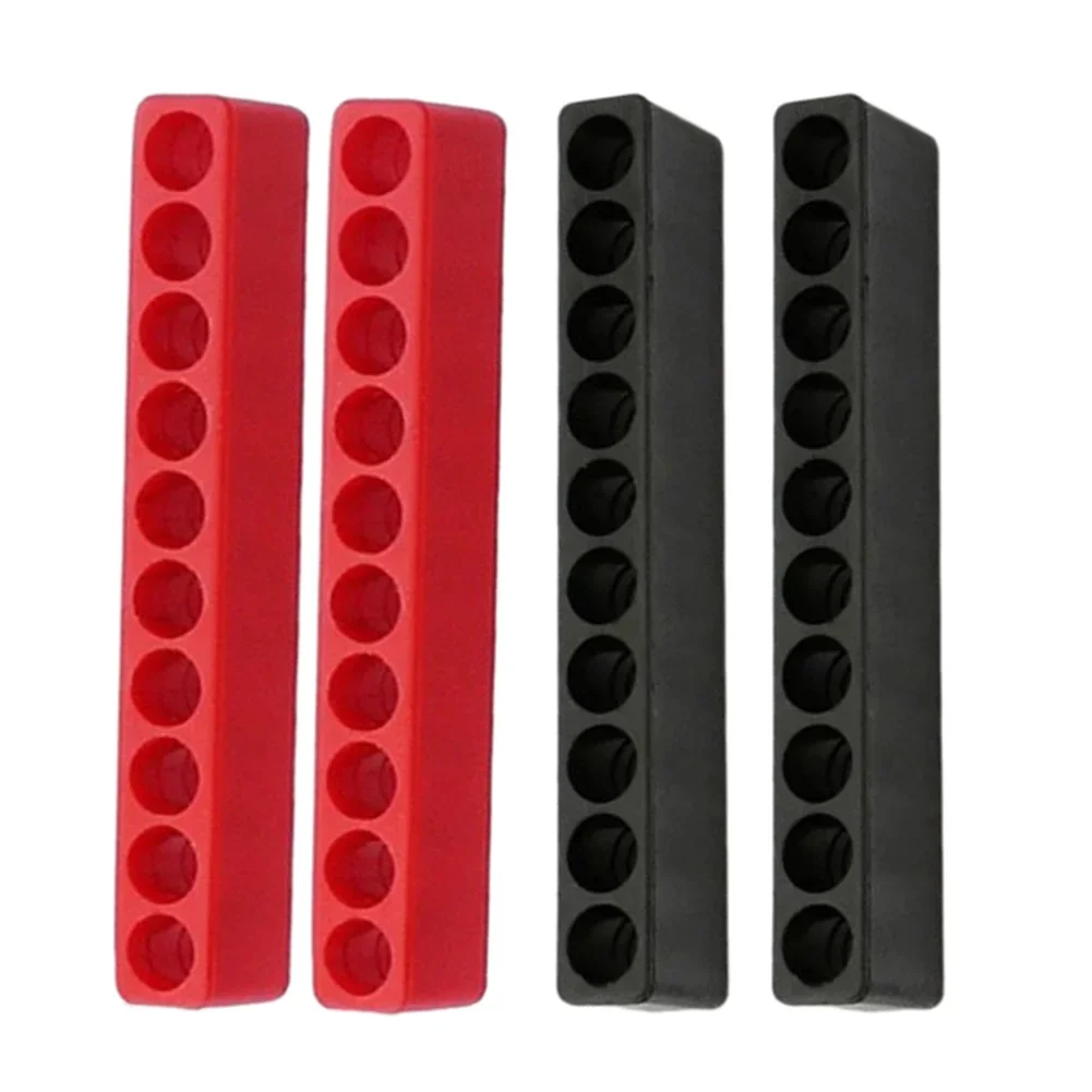 4pcs 10 Holes Screwdriver Bit Holder Soft Rubber Organizer 1/4 Inch Hex Screwdriver Head Drill Bit Stand Case Power Tools