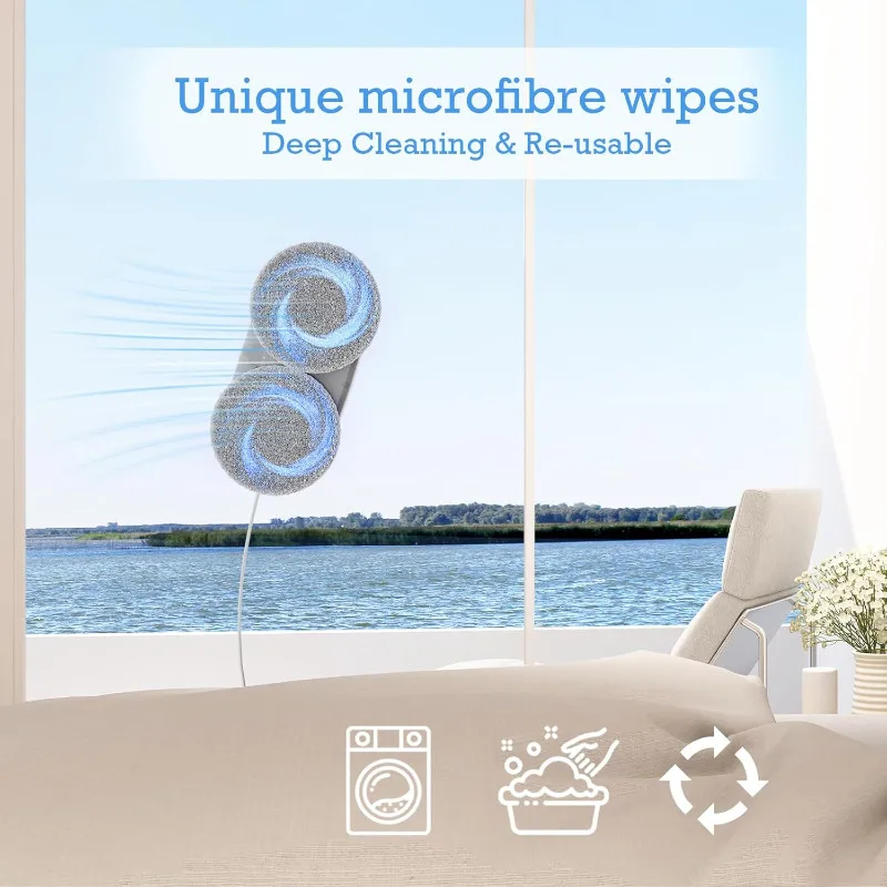 Tosima W2 Window Cleaner Robot, Automatic Cleaning with Intelligent Path Planning,3800Pa Suction Power,Edge Detection Technology 5