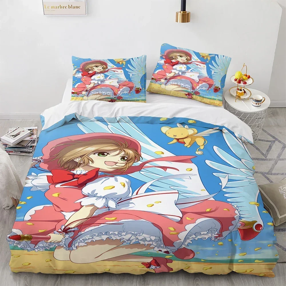 Anime Card Captor Sakura Bettwäsche Set Bettbezug Schlafzimmer Tröster Abdeckungen Einzel Twin King Size Bettbezug Heimtextilien 2/3PCS – Detail 18
