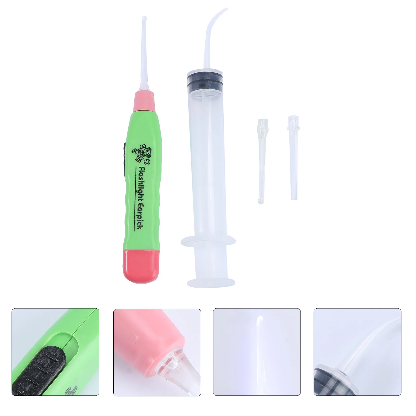 Tonsil Stone Remover Tool Or Earwax Removal With Tips + Irrigator Cleaning Tool Irrigation Syringe(Random Color) Wash 5