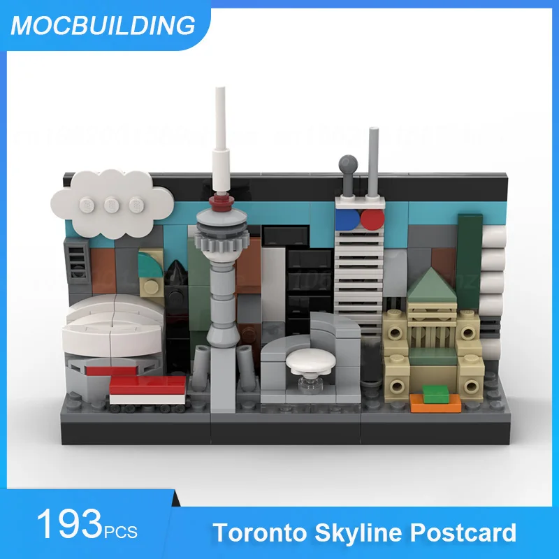 MOC Bausteine Toronto Postkarte oder Pisa oder Madrid Skyline Architekturmodell DIY Zusammenbau-Bausteine Ausstellungsstücke Geschenke – Detail 4