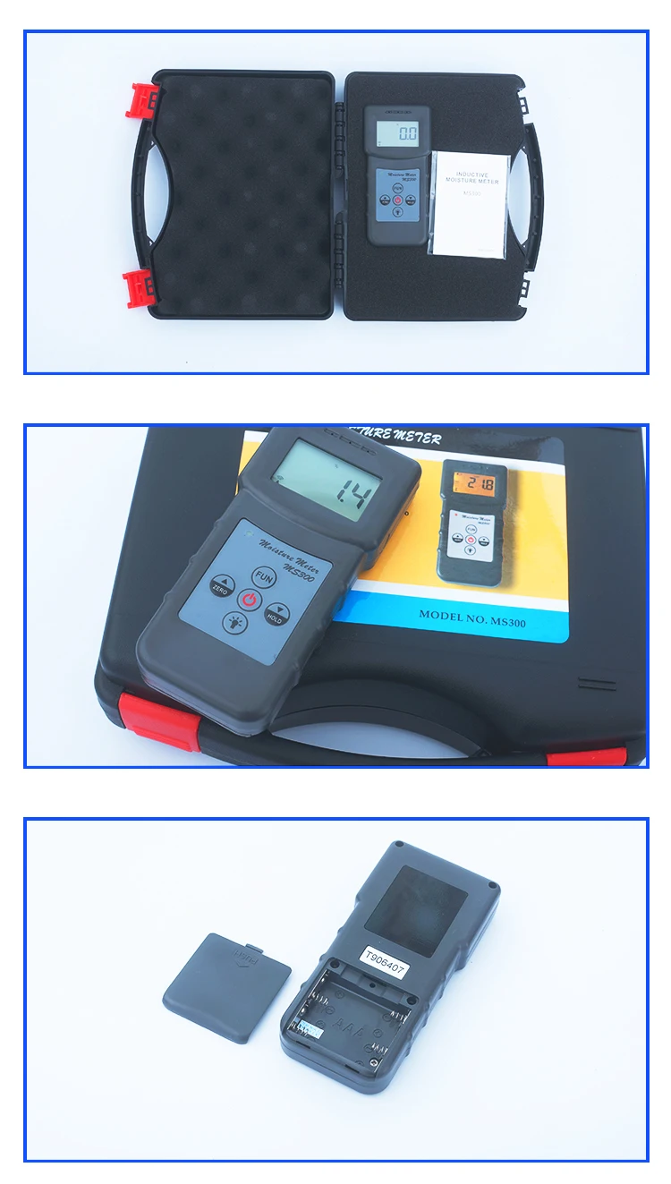 Professional Digital MS300 Concrete Moisture Meter Pneumatic Floor Ground Moistu