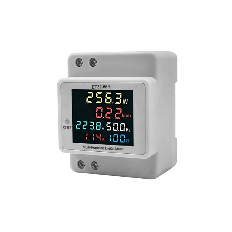 Intelligent Electricity Meter 220V Voltage Current Power Frequency Factor Meter Rail Type Meters