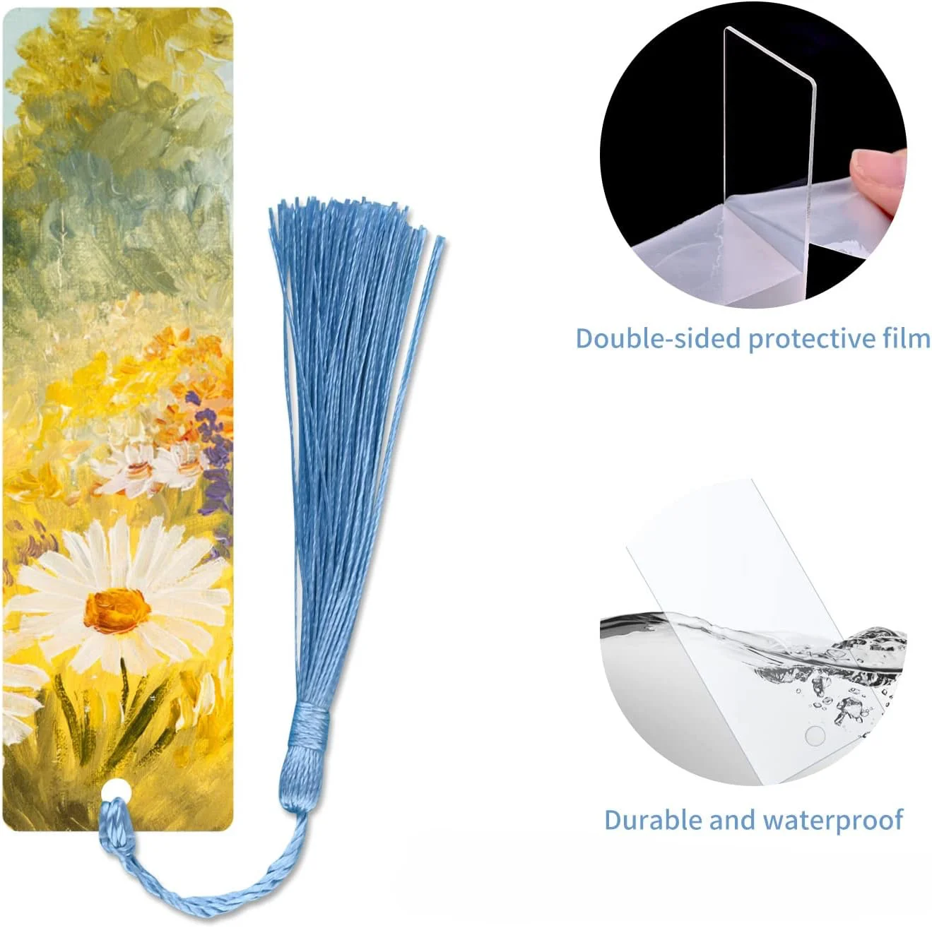 15pcs Blank Acrylic Bookmark DIY Incomplete Rectangular Colored Tassel Hanging Party Outfit Party Dressing Teacher Supplies