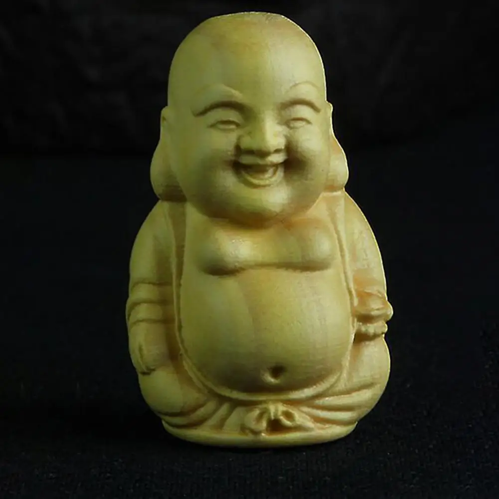 Buddha Ornaments Mini Unpainted Buddha Statues Wood Fine Workmanship Monk Figurine Home Decor