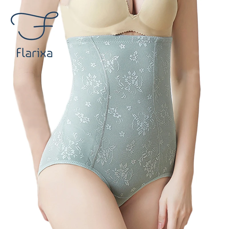 

Flarixa Thin Flat Belly Slimming Panties Lace Underwear Ladies Briefs High Waist Jacquard Body Shaper Tummy Control Knickers