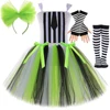 Halloween Beetle Juice Costumes Girls Strange Wizard Fancy Tutu Dress for Kids Carnival Party Disguise Outfit Children Clothes
