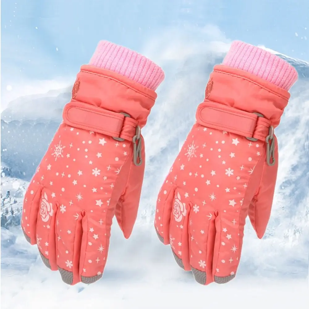 Baby Girls Waterproof Snow Snowboard Children Skiing Gloves Ski Outdoor Sports Mittens Kids Cycling Gloves