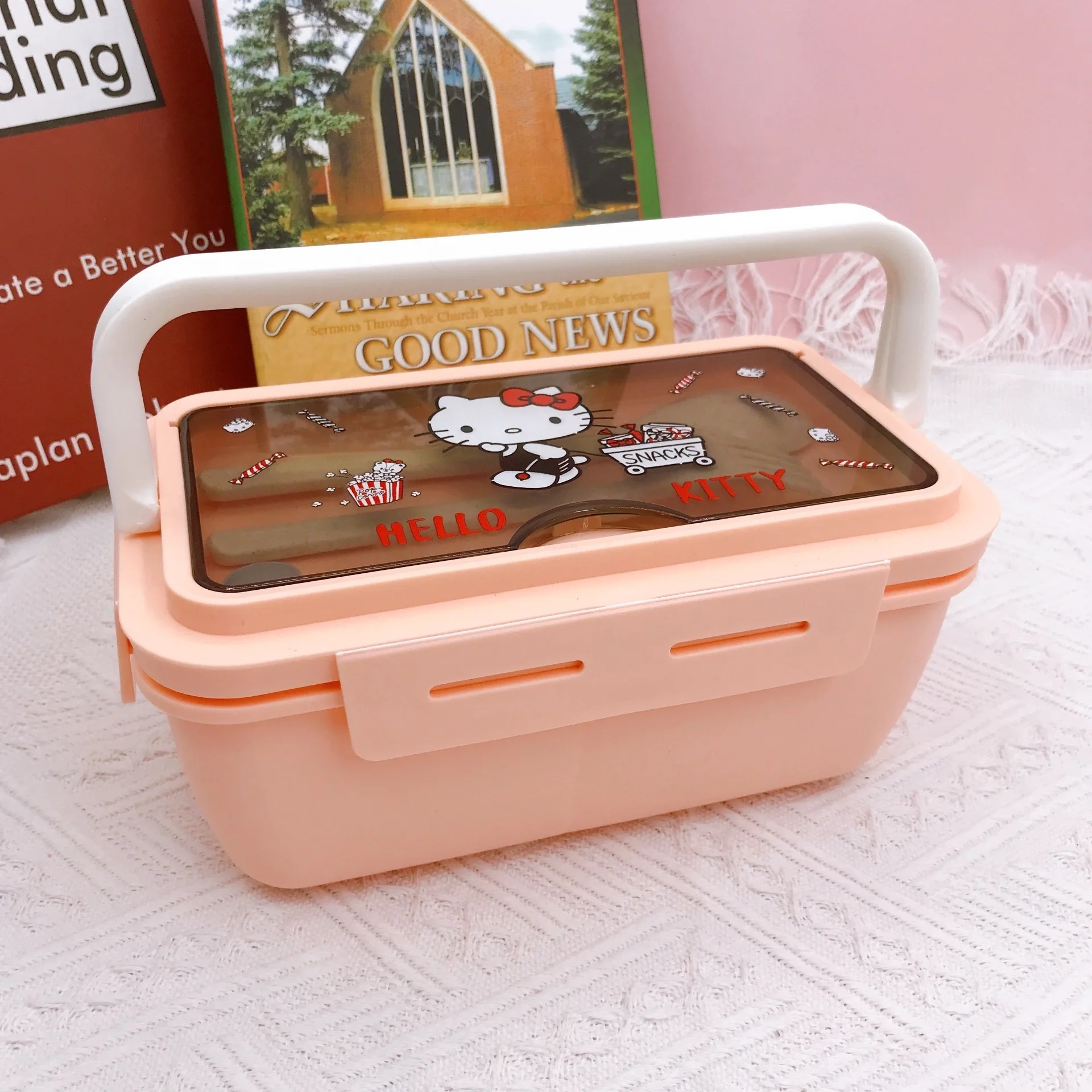 Hello Kitty Kuromi Cinnamoroll Melody Cartoon Lunch Box Anime Bento Box  With Cutlery Set, 3 Compartments Food Container, Microwave Safe, For  Students And Workers, Kitchen Travel Accessories - Temu