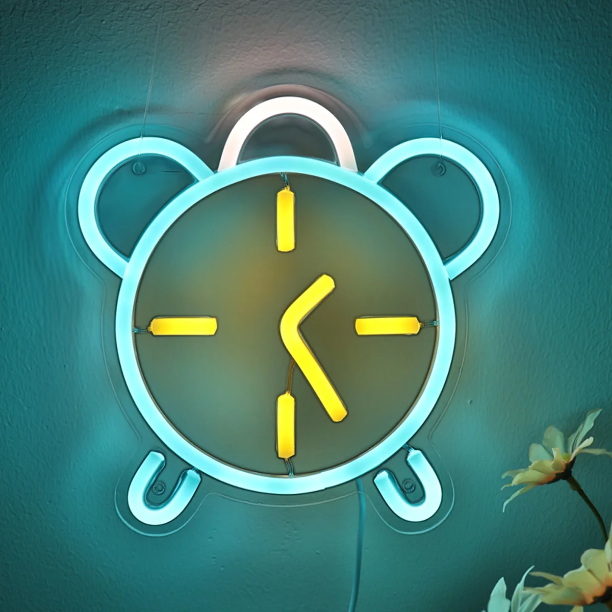 

1PC Clock LED Wall Neon Art Sign Light Night Lamp Gifts For Party Room Pub Club Gallery Studio Decoration 7.87''*7.99''