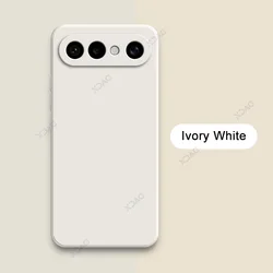 Luxury Square Liquid Silicone Shockproof Phone Case with Soft Lens Protection for Vivo X300s (Ivory White)