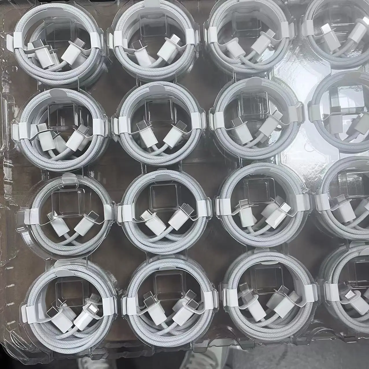 편조 USB-C 충전 케이블, USB C에서 C 타입 고속 충전 케이블, 아이폰 15 15 프로 맥스용, 오리지널 박스 포함, 60W, 50 개/로트