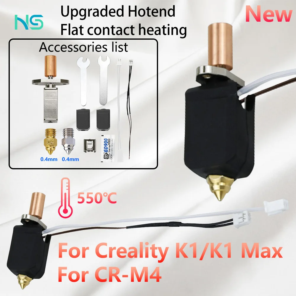 Creality Hotend CR-M4 K1 K1 Max Hotend 키트, Creality K1 업그레이드 Hotend 깍지 도금 구리용 세라믹 히팅 블록