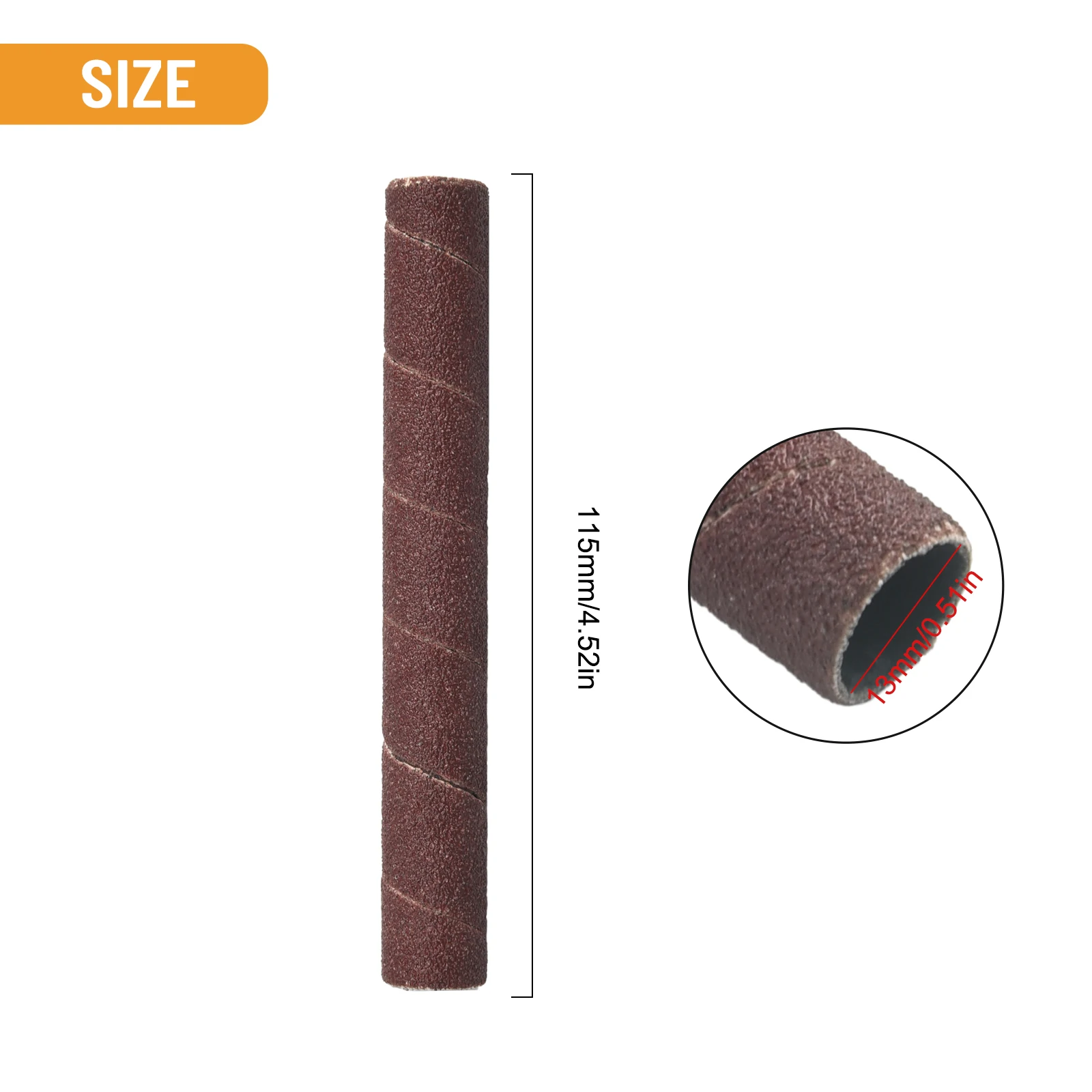 

Sanding Drum Sleeves Sander Sleeves 115mm Length 4.5inch Sanding Paper Drum 80/150/240# Alumina Vibrating Spindle