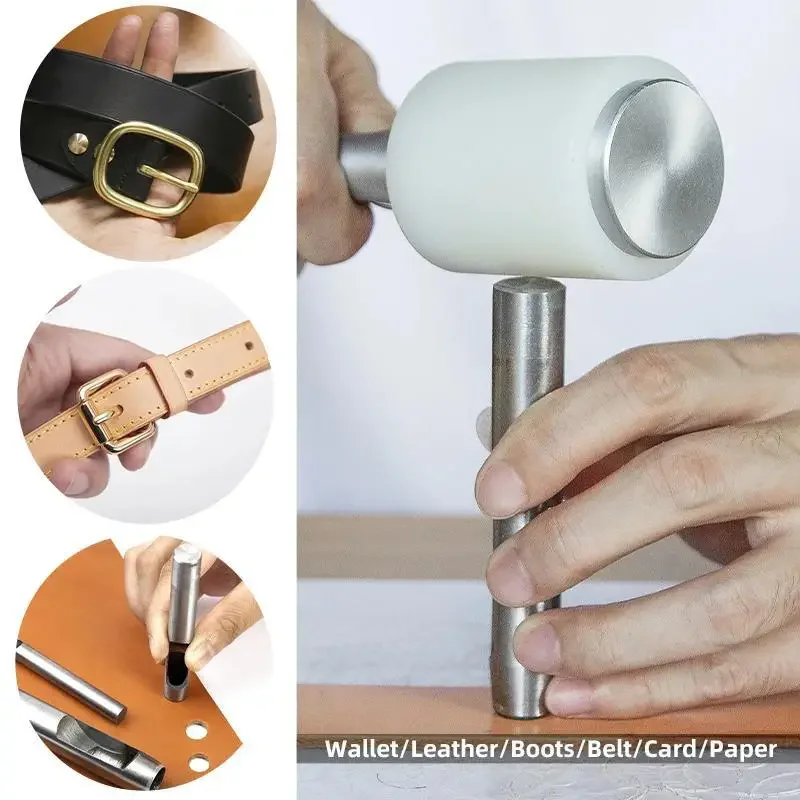 Leather Hole Puncher 6pcs Steel Hollow Round Hole Sharp Durable Cutters For Watch Bands Belts Paper