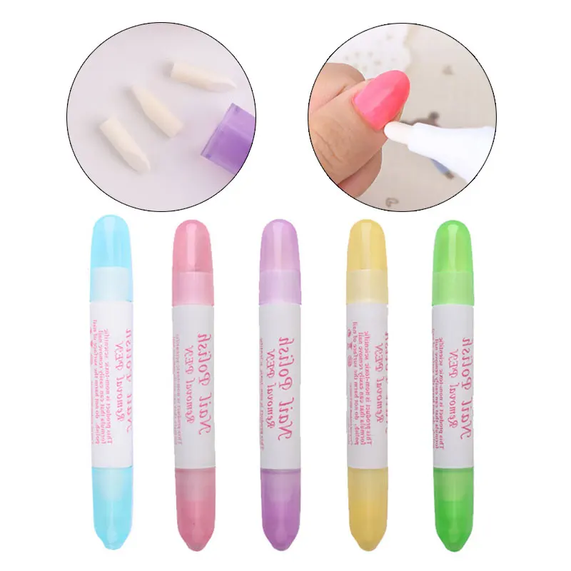 5Pcs Nail Art Corrector Pen nail polish remover nail gel remover Gel Polish Remover Cleaner With 3 Replacement Tips Manicure Cleaning Tool