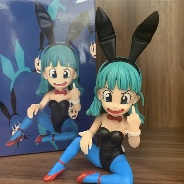 Figura de Dragon Ball Z de 14cm para niños, juguete de Anime de Bulma,  conejo, lindo sentado, DBZ, Bulma, dedo medio, Goku, Vegeta| | - AliExpress