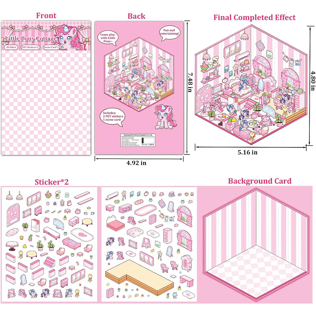 DIY 3D 스티커 장면으로 집을 귀엽고 예쁜 곳으로 꾸며보세요, 카와이 테라피 스티커, 스트레스 해소, 휴일 크리스마스 활동, 부활절 바구니 선물