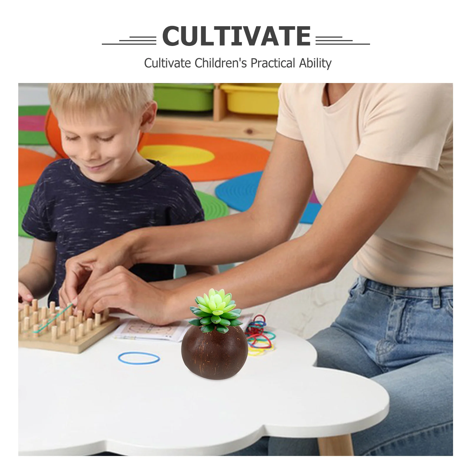 Coconut Shell Flower Pot Unique Old Design Breathable Kindergarten Succulent Planting Cute Planter Bowl Nursery Pots 5