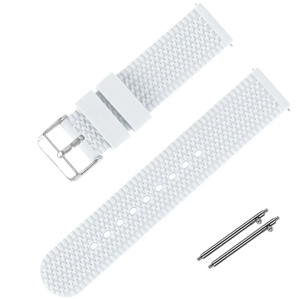 Sporty Waterproof Silicone Watch Strap – Quick Release Rubber Wristband in Multiple Sizes