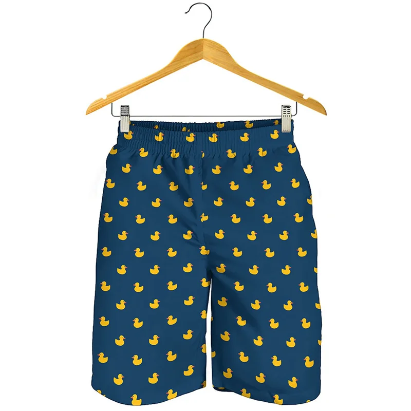 Cute Rubber Duck 3d Print Beach Shorts Men Kids Summer Swim Trunks Sports Street Cool Short Pants Quick Dry Surf Board Shorts 4