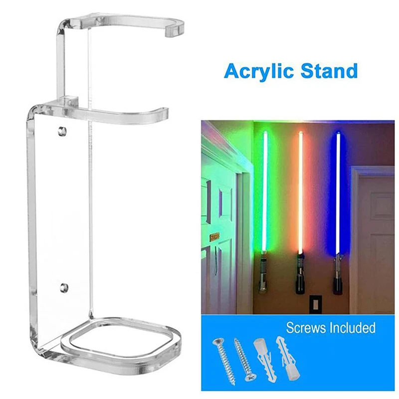 

1pc Acrylic Clear Light Saber Stand Simple Sword Organizer For Exhibition Hall Restaurant Wall Mount Storage Rack With Screws