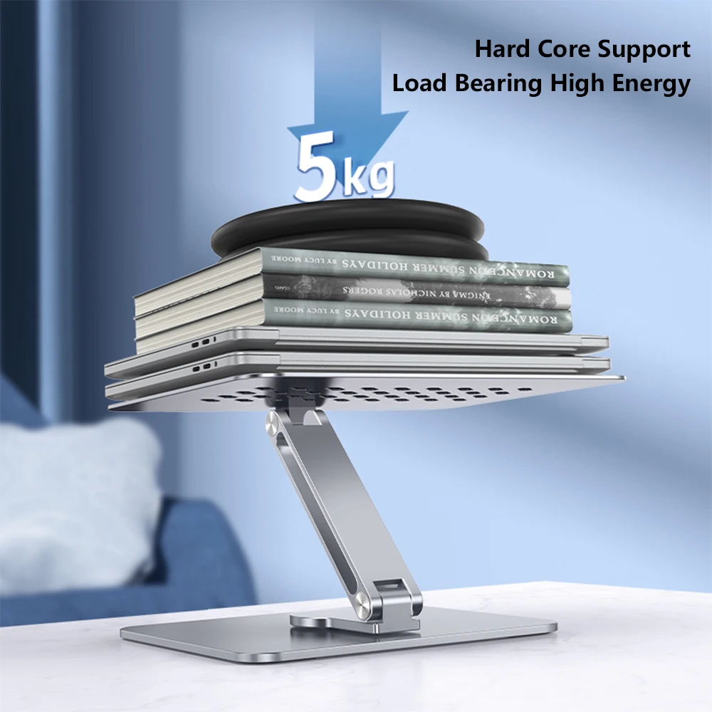 Laptop Stand Aluminum Desk Riser 360 Rotation Multi-Angle/Height Adjustable Notebook Stand For MacBook Air Dell HP Xiaomi Huawei