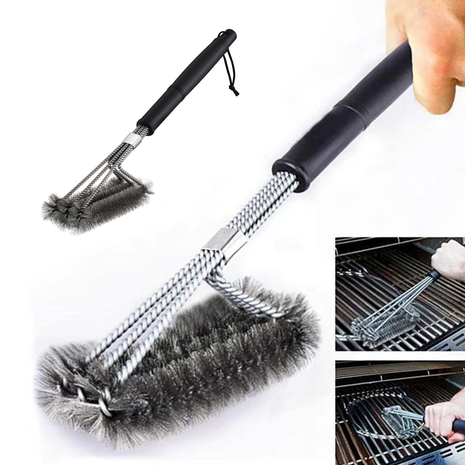 

1 шт., щётка для чистки гриля, из нержавеющей стали