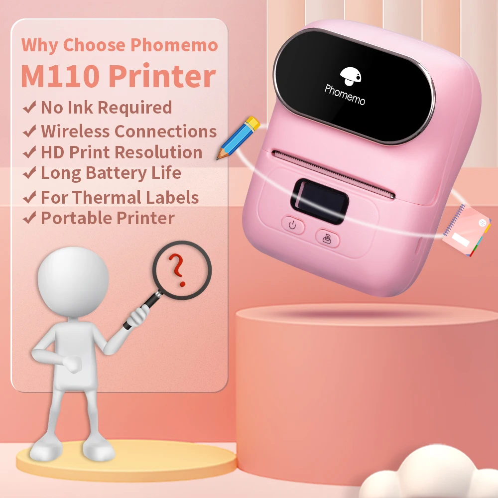 Pocket Printer Wireless Bt Thermal Printers With Printing - Temu