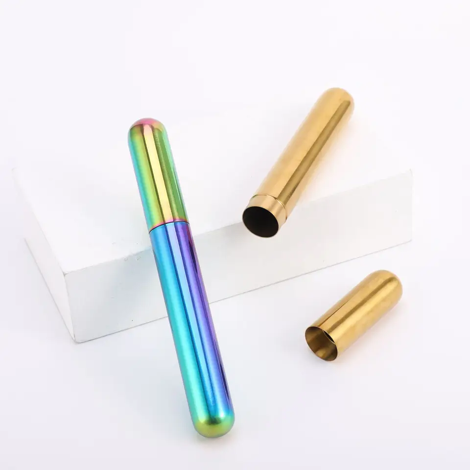 TEHAUX Étui à Cigares Individuel En Acier Inoxydable Argenté