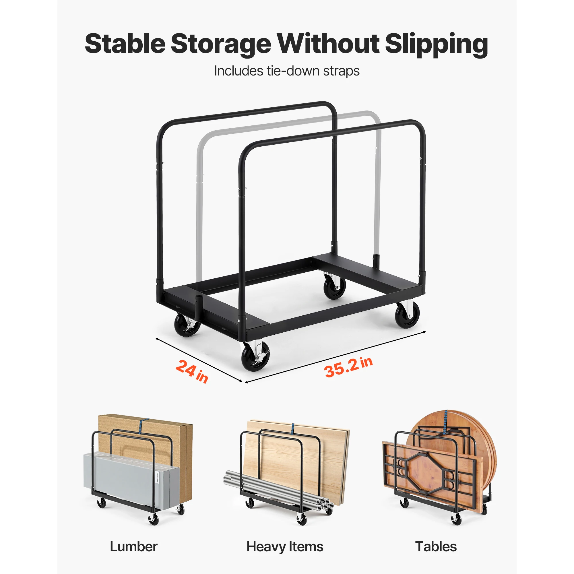 Heavy Duty Steel Drywall Panel Dolly Cart for Warehouse