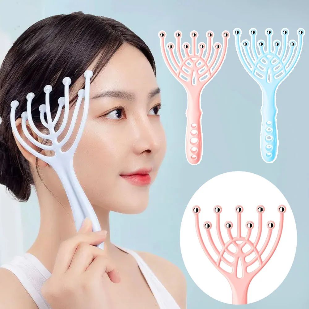 

9 Claws Head Massager Scalp Neck Comb Roller Five Finger Steel Ball Hand Held Relax Spa Hair Care For Hair Growth Stress Relief