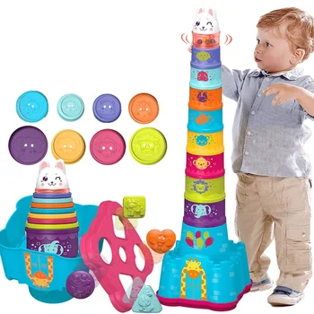 Giocattoli Impilabili per Neonati, Macchina per l'ordinamento a forma di tazza per bambini da 12 a 18 mesi, Blocchi Impilabili Educativi