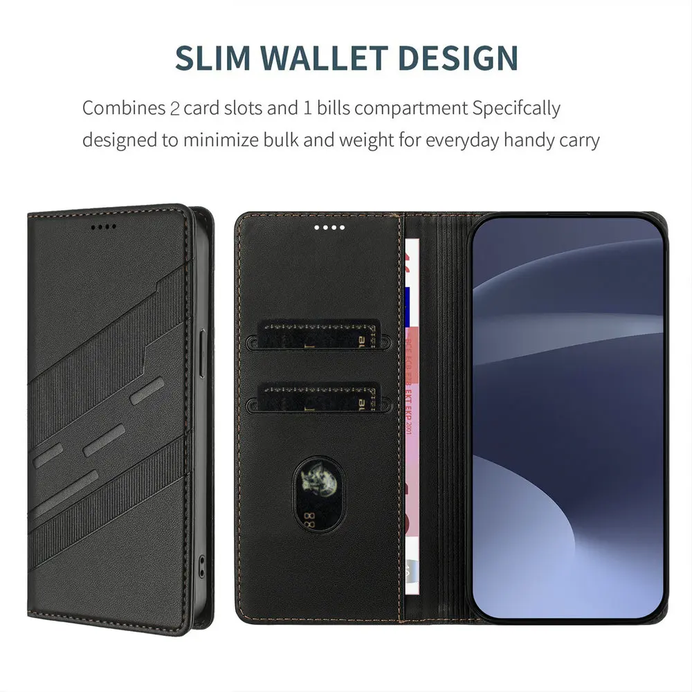 Luxury Leather Wallet Phone Case 360° Protection