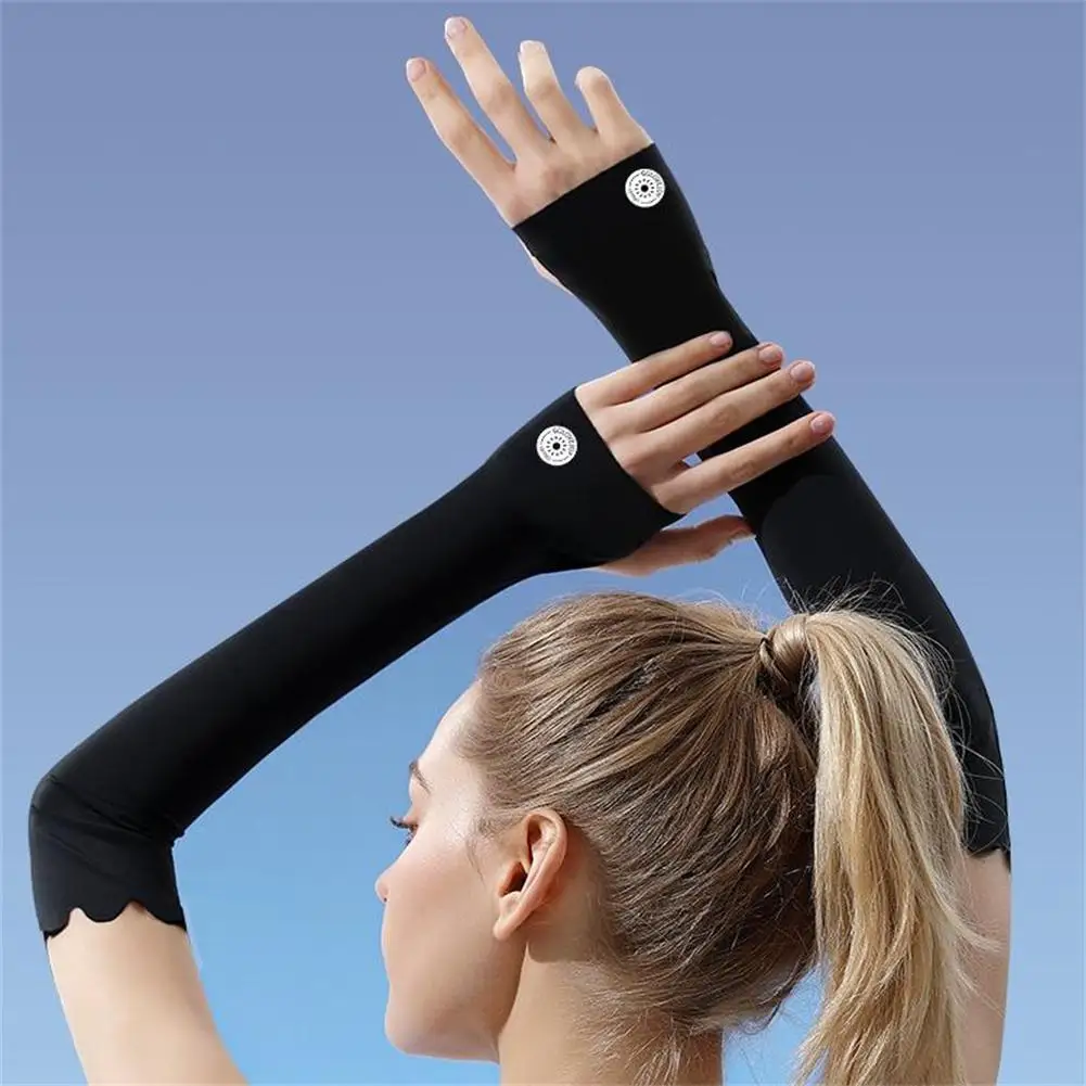 1 Pair Summer Outdoor Arm Sleeves Running Sun Uv Protection Hand Sleeve
