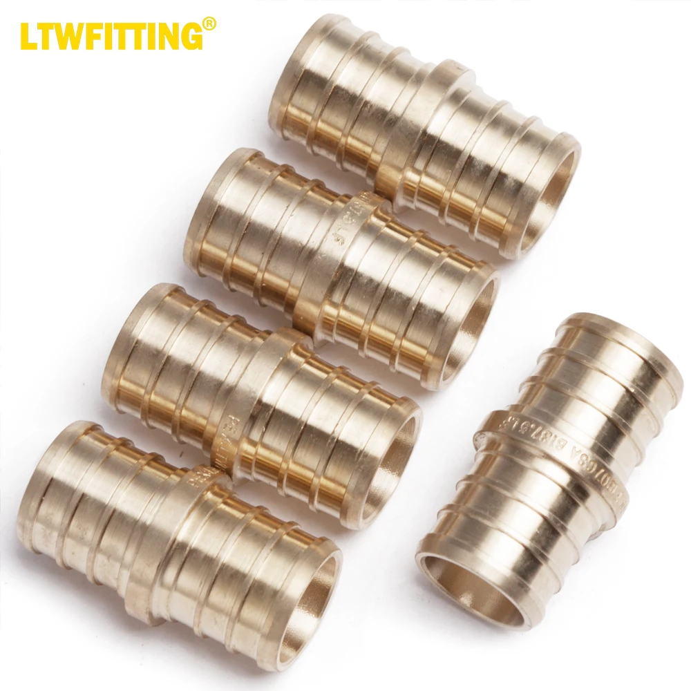 

Латунный обжимной фитинг LTWFITTING LF PEX, 1,5-дюймовая Соединительная муфта PEX (комплект из 5 штук)