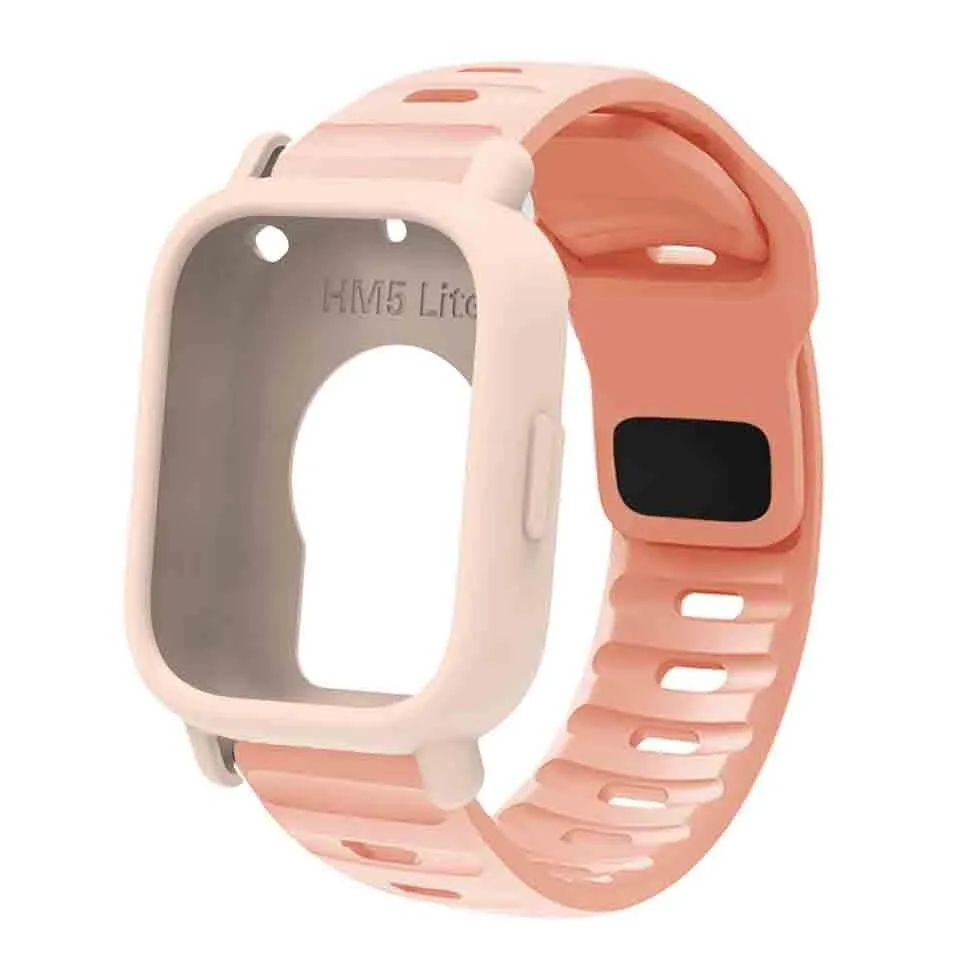 Silicone Strap & Bumper Cover for Smartwatch - Sporty Replacement Wristband Protector