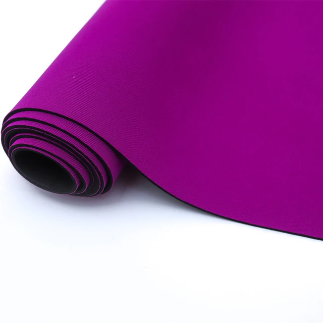 1mm Thick High Elastic Pink SBR Thin Neoprene Fabric EVA with Polyester  Jersey Coating Rubber Sheet