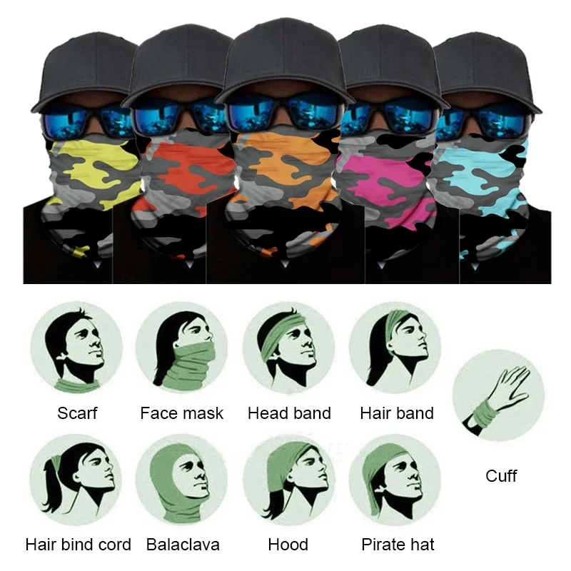 Outdoor Sport Camouflage Seamless Cycling Bandana Neck Gaiter Headband Fishing Hiking Balaclava Scarf Headwear Face Mask balaclava hat bandana scarf hiking scarves hiking scarf hunting scarf face mask scarf camo scarf sun protection scarf magic scarf square scarf knitted scarf cotton scarf tactical scarf bandana hair bands bandana neck warmer fleece neck warmer sun protection mask riding mask