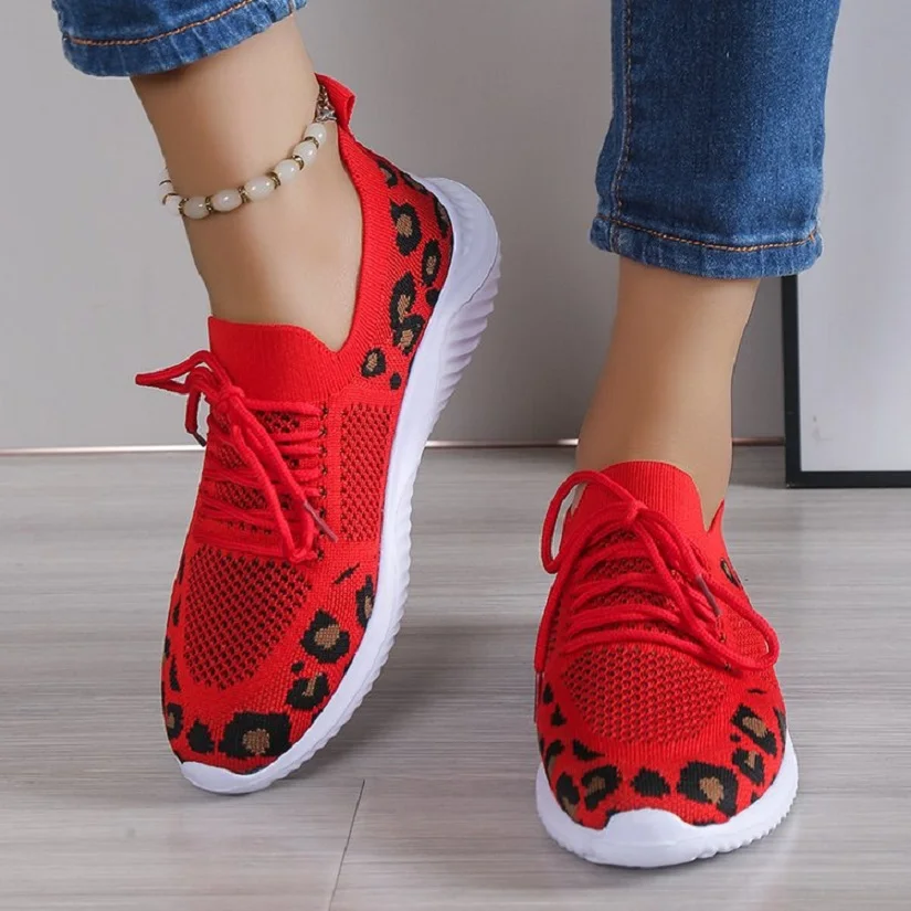 2023 Women Sneakers Mesh Breathable Floral Comfort Mother Shoes Soft Solid Color Fashion Female Footwear Lightweight