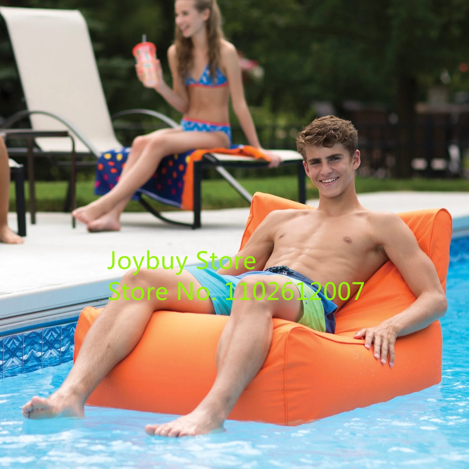One people seat outdoor bean bag furniture large size beanbag sofa chair Blue Float lounger on water