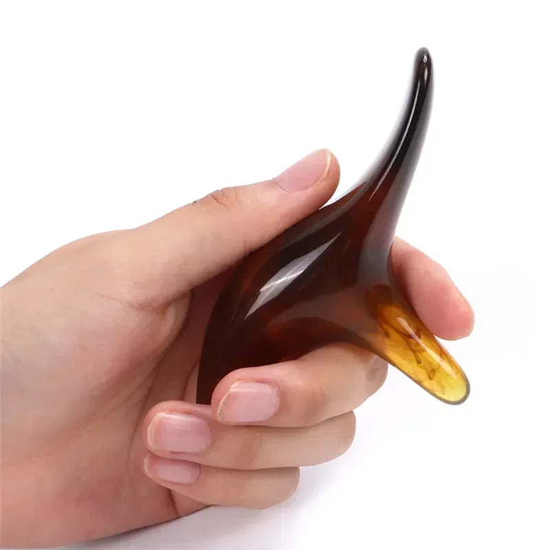Amber Resin Wax Triangle Foot Feet Massager Gua Sha Acupuncture Shiatsu Tool