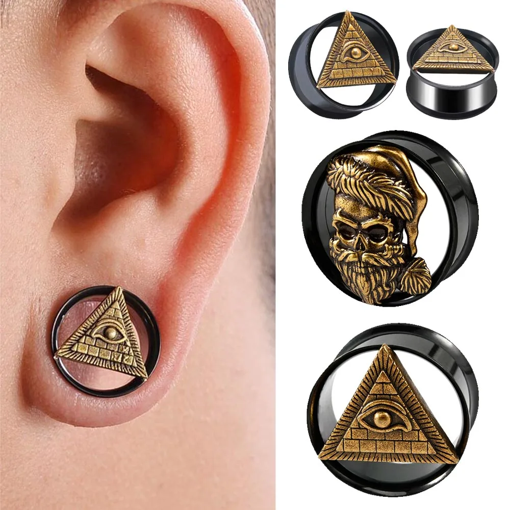 

Туннели из нержавеющей стали 316L, заглушки для ушей, растяжки для пирсинга, 8-25 мм, 1 шт.